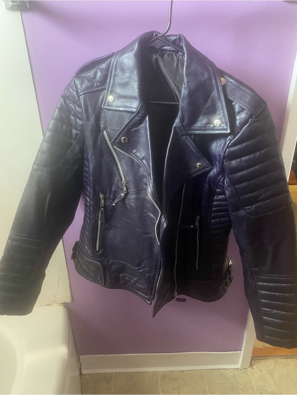 Purple leather jacket
